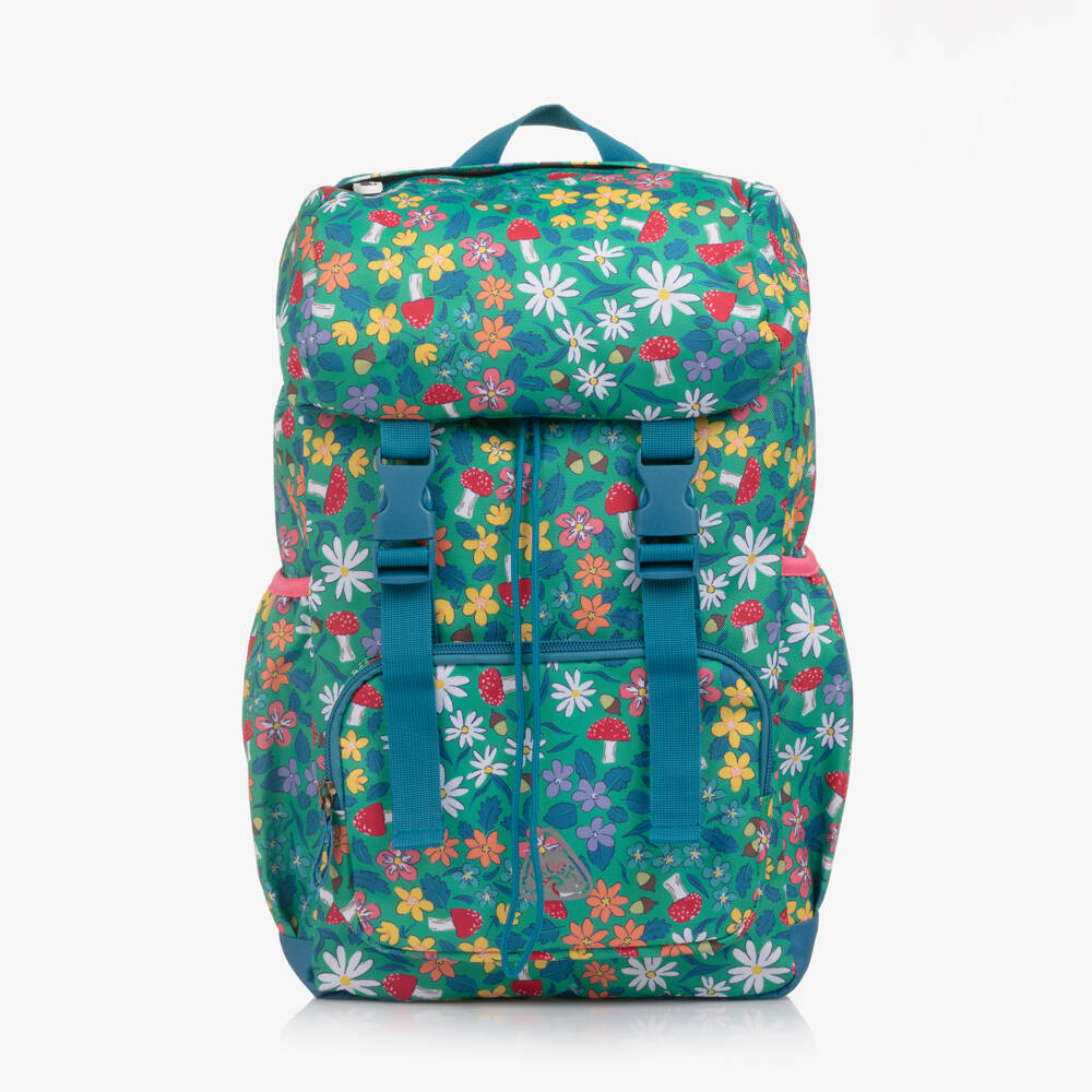 Frugi-Girls Green Woodland Floral Backpack (42cm) | Childrensalon Outlet