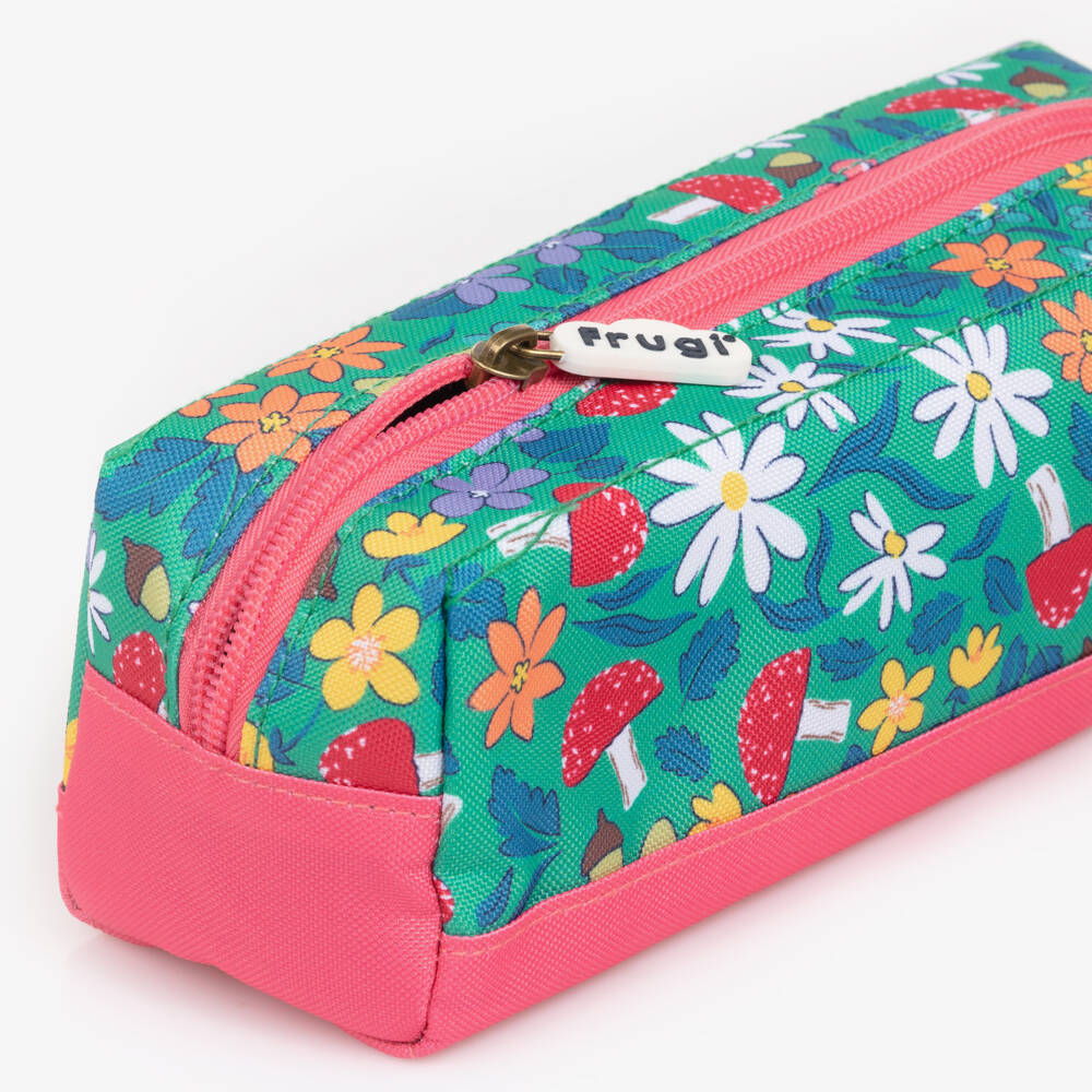 Frugi-Girls Green Woodland Floral Pencil Case (22cm) | Childrensalon Outlet