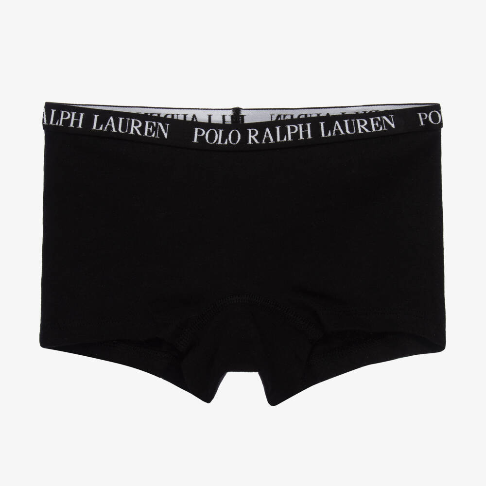 Ralph Lauren-Girls Grey & Black Cotton Pants (2 Pack) | Childrensalon Outlet
