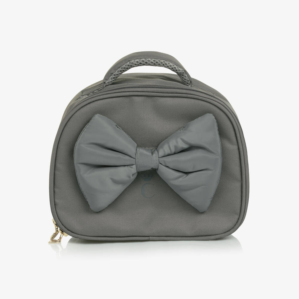 Caramelo Kids-Girls Grey Bow Lunch Bag (25cm) | Childrensalon Outlet