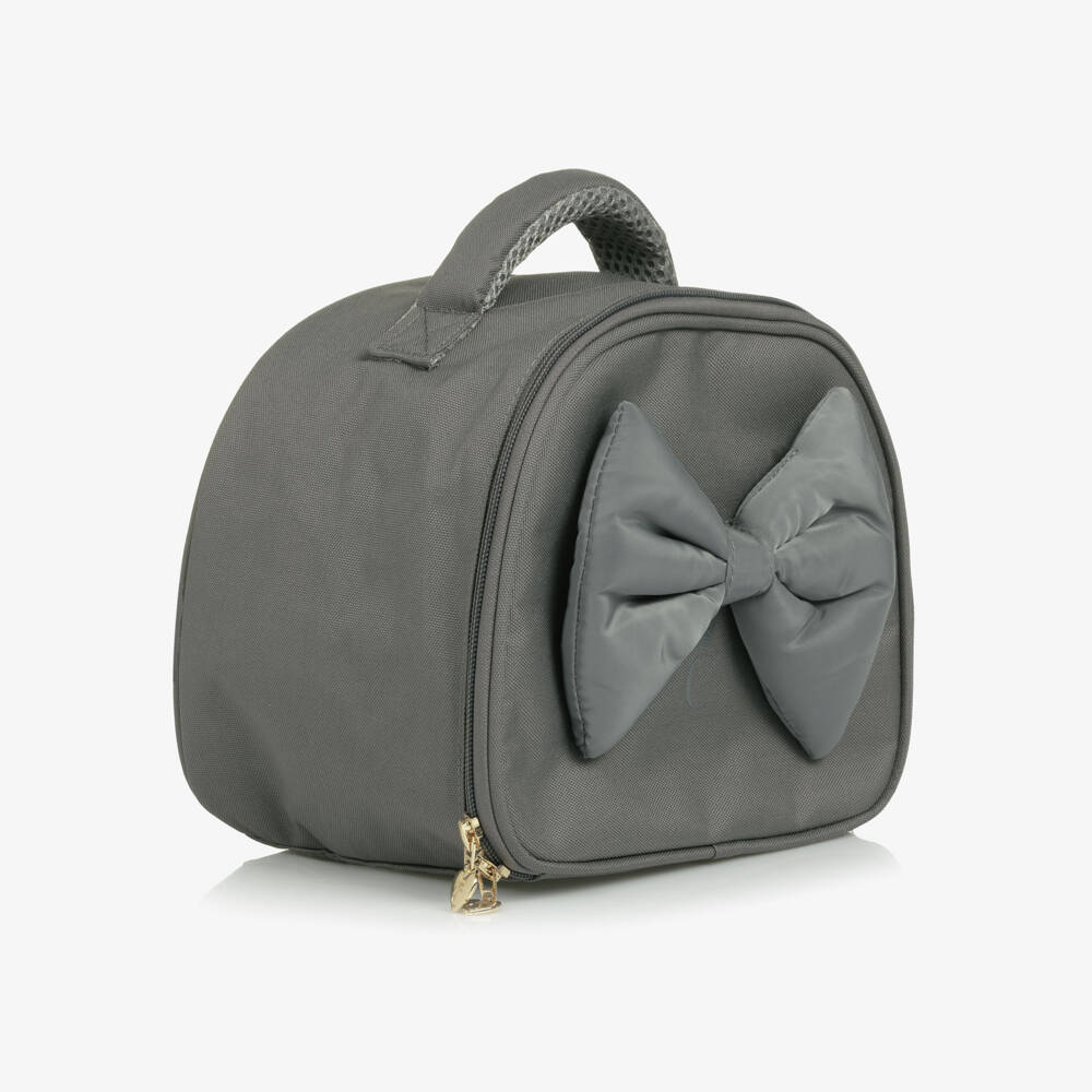 Caramelo Kids-Girls Grey Bow Lunch Bag (25cm) | Childrensalon Outlet