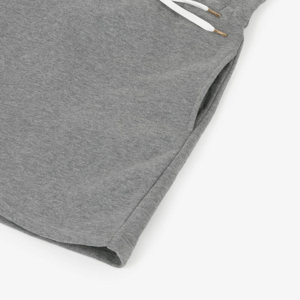 Chloé-فستان بناتي رمادي من القطن بشعار | Childrensalon Outlet