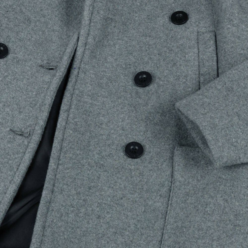 DKNY-معطف صوف رمادي أنيق للبنات | Childrensalon Outlet