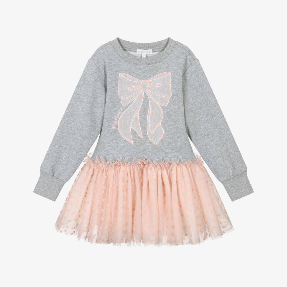 Angel's Face-فستان تول رمادي للبنات | Childrensalon Outlet