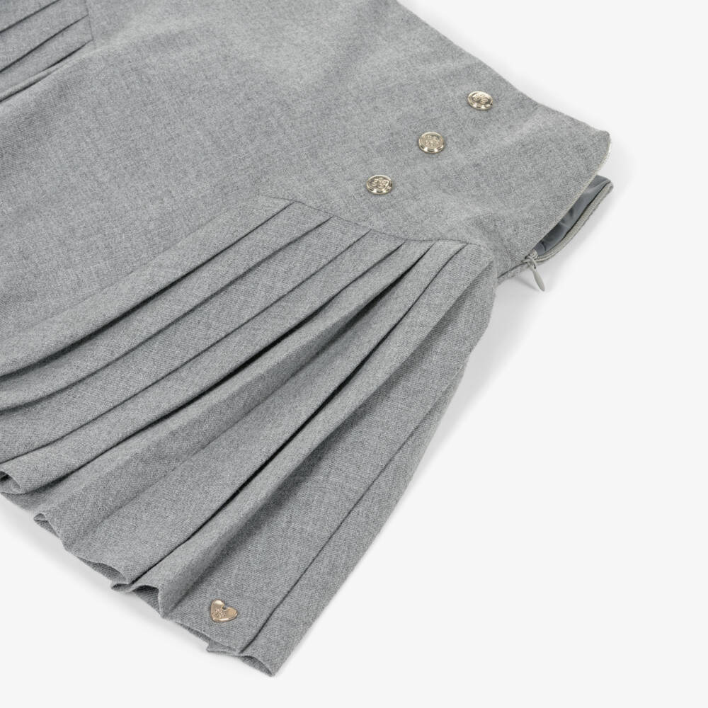 Tartine et Chocolat-Girls Grey Pleated Skirt | Childrensalon Outlet
