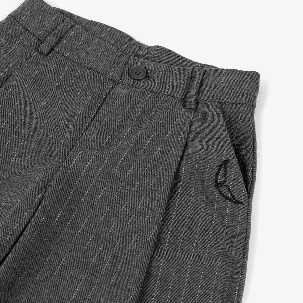 Zadig&Voltaire-Girls Grey Striped Wide-Leg Trousers | Childrensalon Outlet