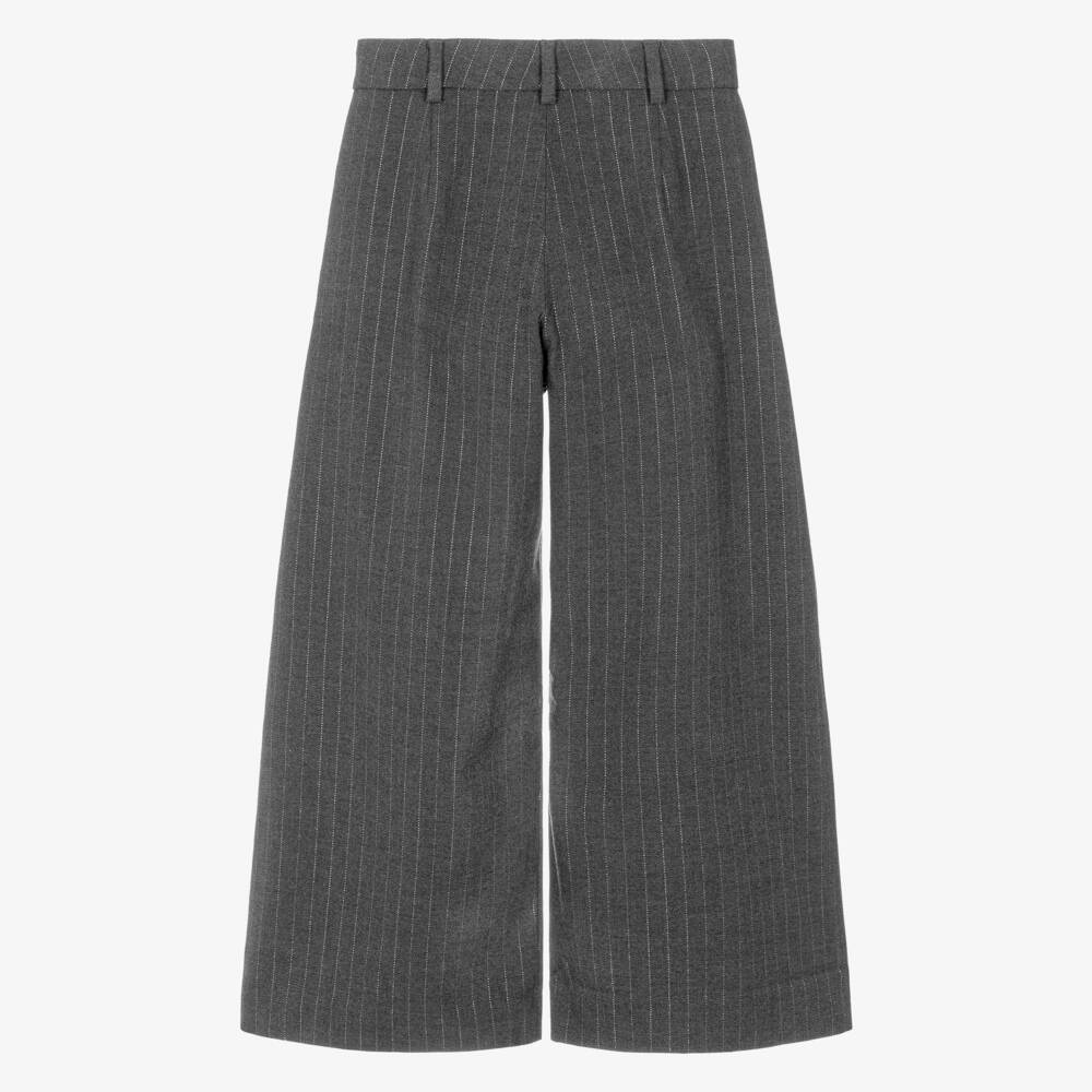Zadig&Voltaire-Girls Grey Striped Wide-Leg Trousers | Childrensalon Outlet