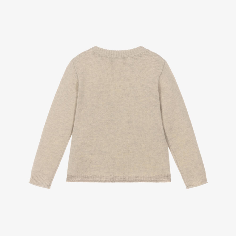 Bonpoint-Girls Grey Wool Bonpoint Café Sweater | Childrensalon Outlet