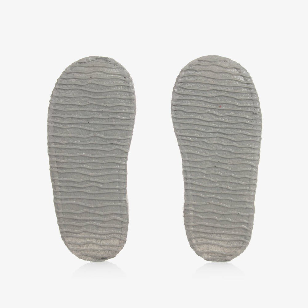 Giesswein-Girls Grey Wool Princess Slippers | Childrensalon Outlet