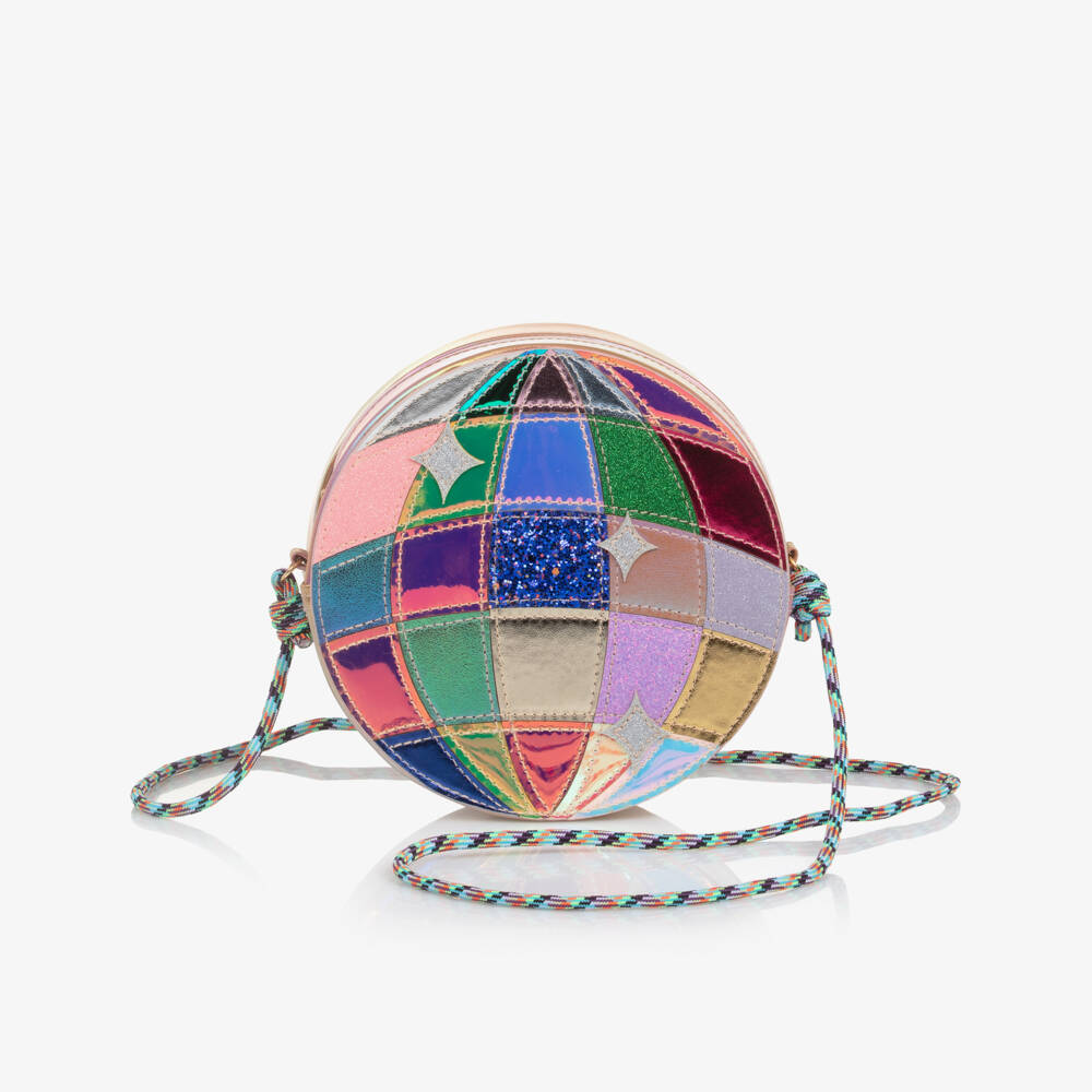 Mimi & Lula-Girls Irredescent Pink Disco Ball Shoulder Bag (17cm) | Childrensalon Outlet