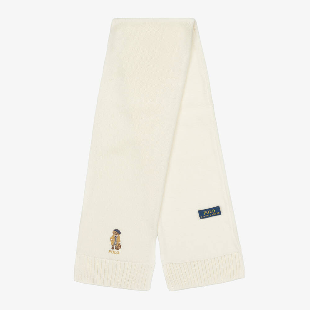 Ralph Lauren-Girls Ivory Bear Scarf | Childrensalon Outlet