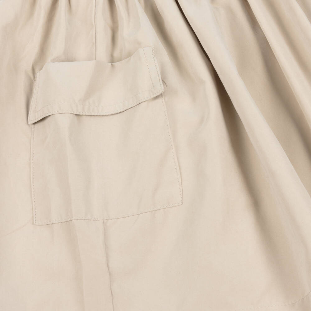 Mayoral-Girls Ivory & Beige Contrast Dress | Childrensalon Outlet