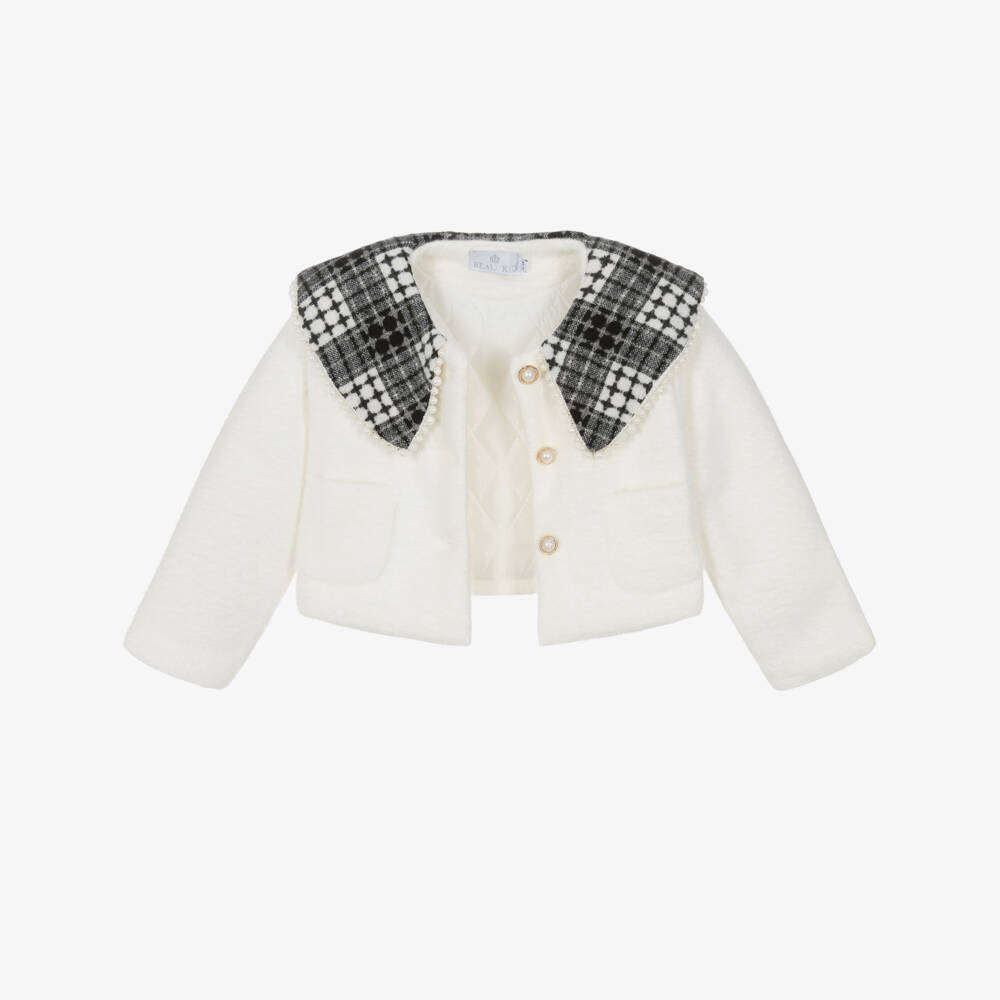 Beau KiD-Girls Ivory & Black Check Dress & Jacket Set | Childrensalon Outlet