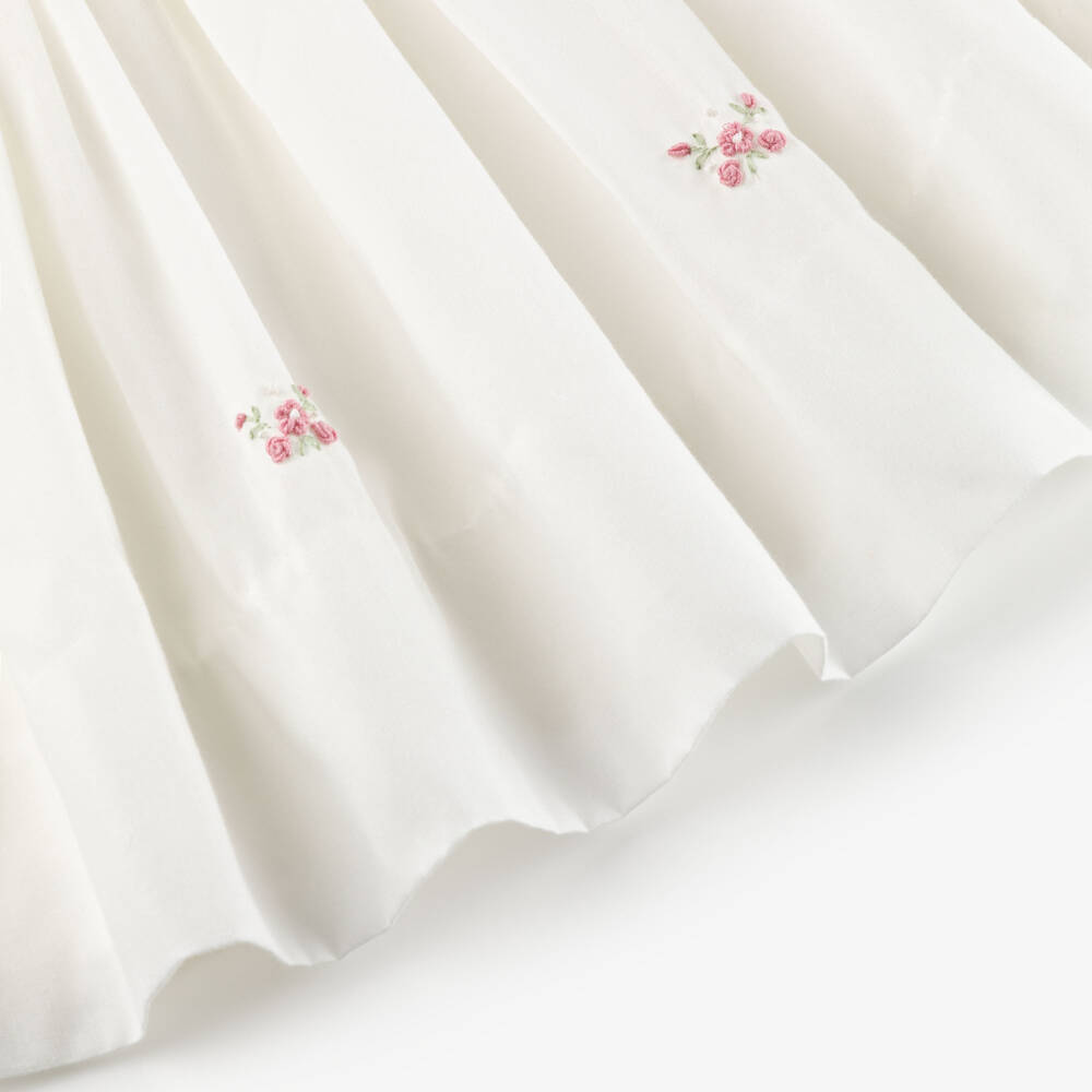 Sarah Louise-Girls Ivory & Blush Pink Hand-Embroidered Bow Dress | Childrensalon Outlet