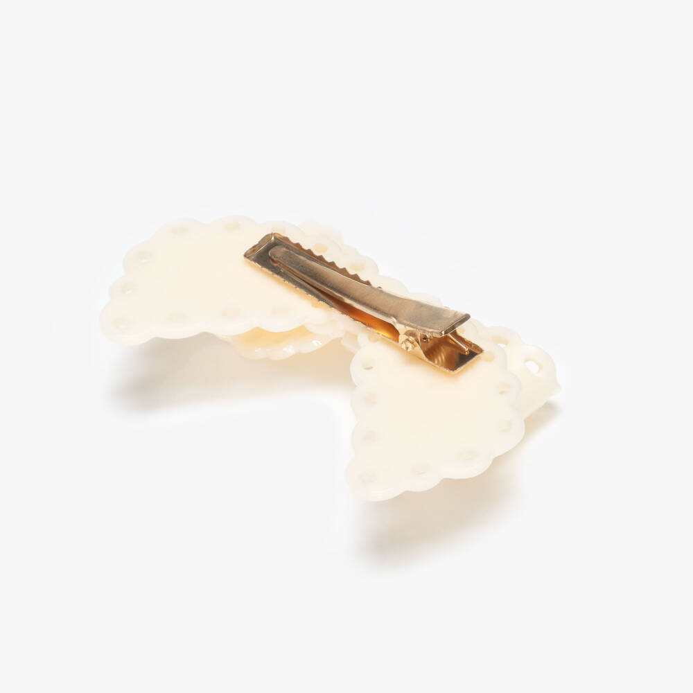 NAME IT-Girls Ivory Bow Hair Clip (7.5cm) | Childrensalon Outlet