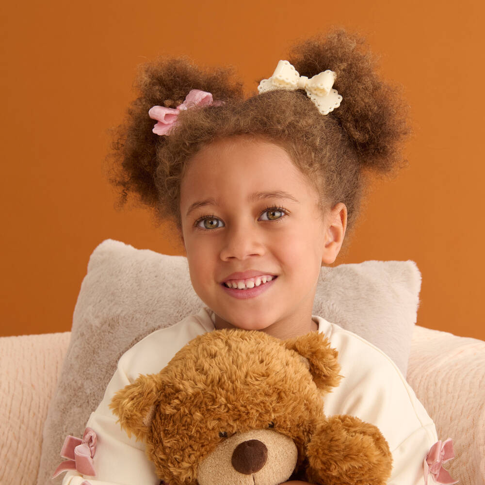 NAME IT-Girls Ivory Bow Hair Clip (7.5cm) | Childrensalon Outlet