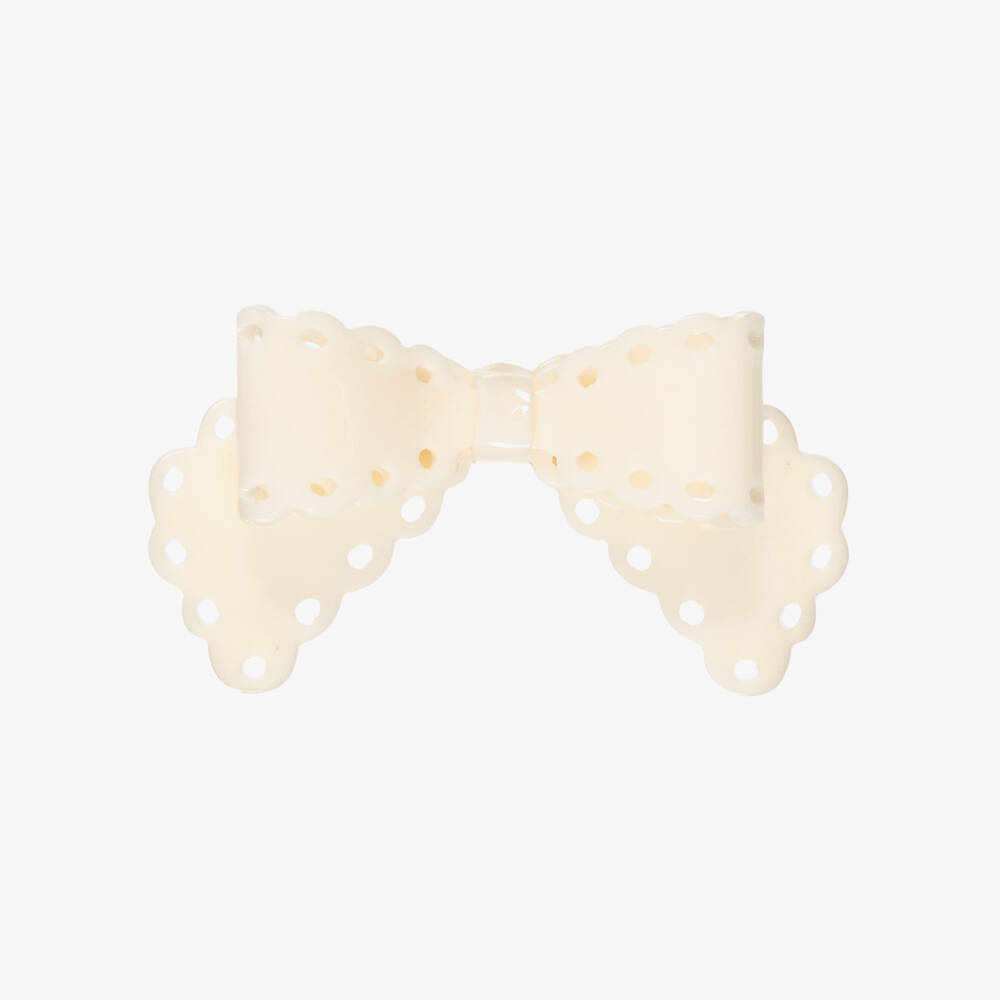 NAME IT-Girls Ivory Bow Hair Clip (7.5cm) | Childrensalon Outlet