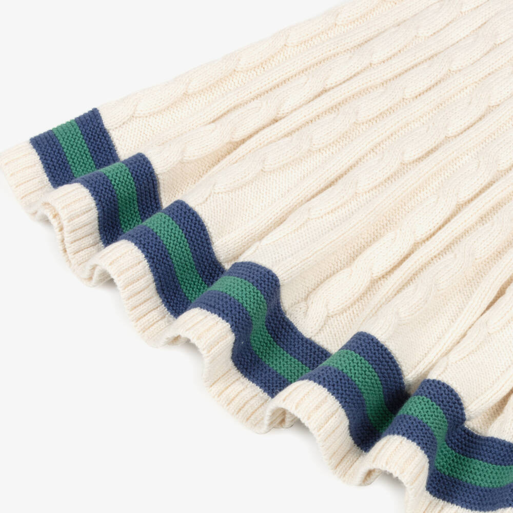 Ralph Lauren-Girls Ivory Cable Knit Cotton Skirt Set | Childrensalon Outlet