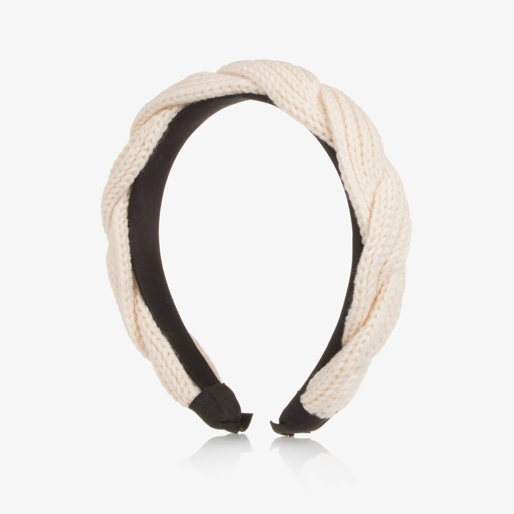 Fun & Fun-Girls Ivory Cable Knit Hairband | Childrensalon Outlet