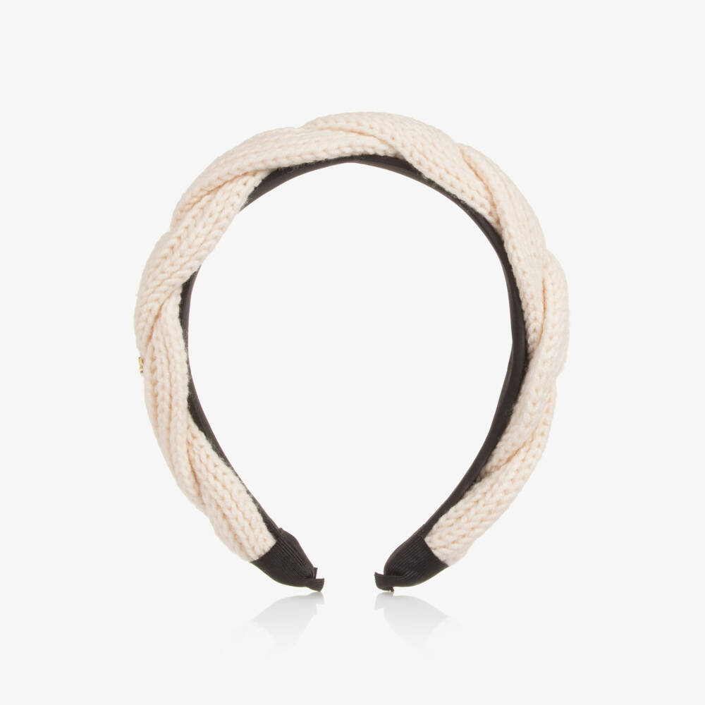 Fun & Fun-Girls Ivory Cable Knit Hairband | Childrensalon Outlet