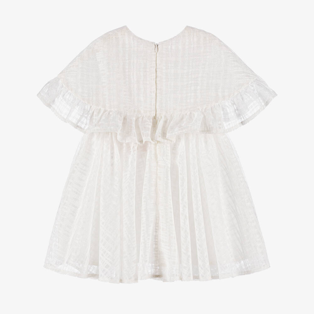 POCA & POCA-Girls Ivory Cape-Style Embroidered Tulle Dress | Childrensalon Outlet