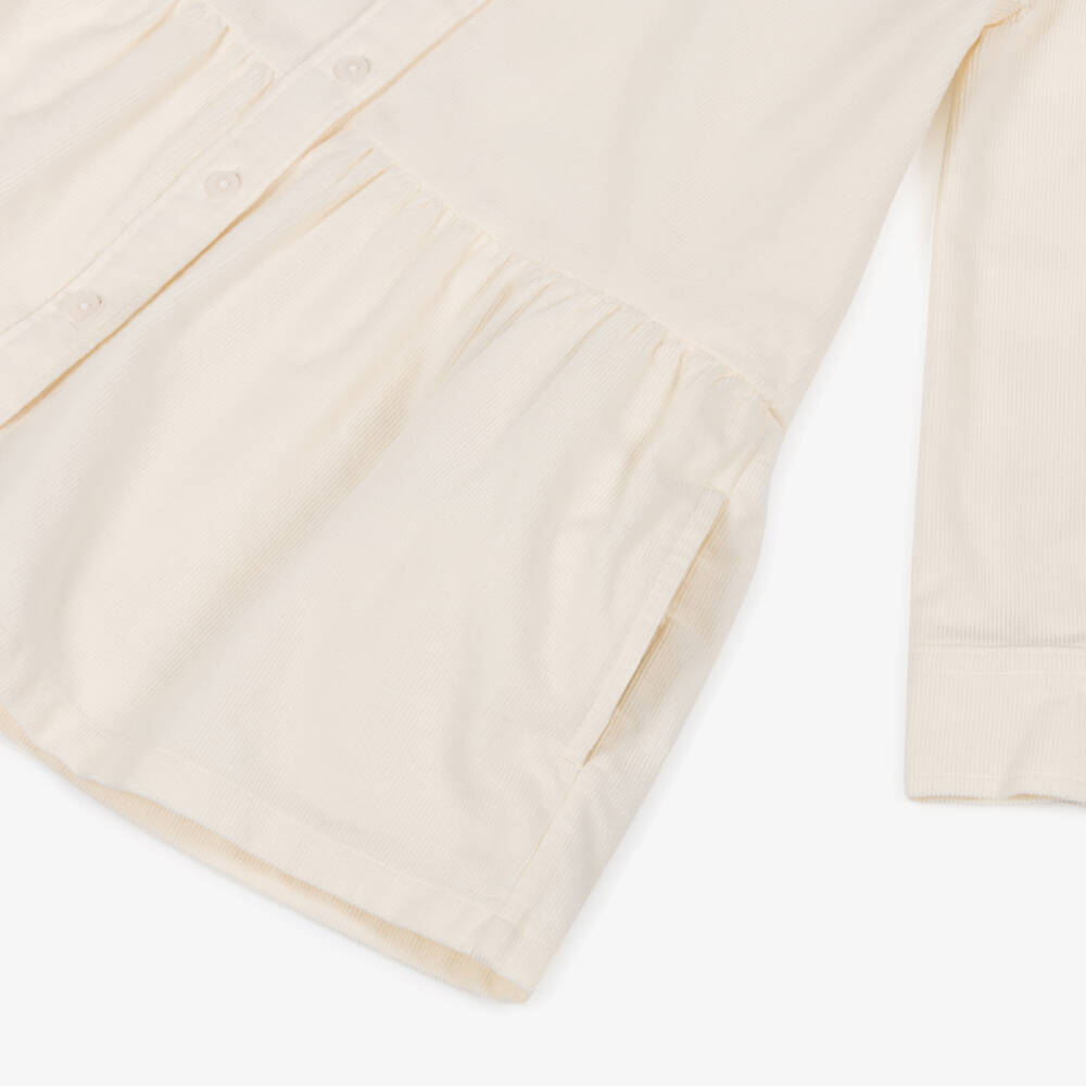 Tommy Hilfiger-Girls Ivory Corduroy Shirt Dress with Embroidered Collar | Childrensalon Outlet
