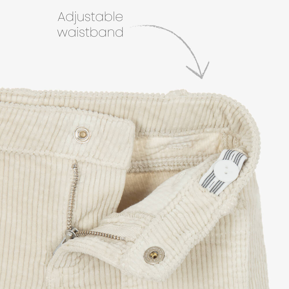 Bonpoint-Girls Ivory Corduroy Wide Leg Trousers | Childrensalon Outlet