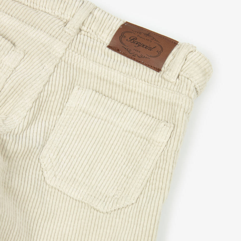 Bonpoint-Girls Ivory Corduroy Wide Leg Trousers | Childrensalon Outlet