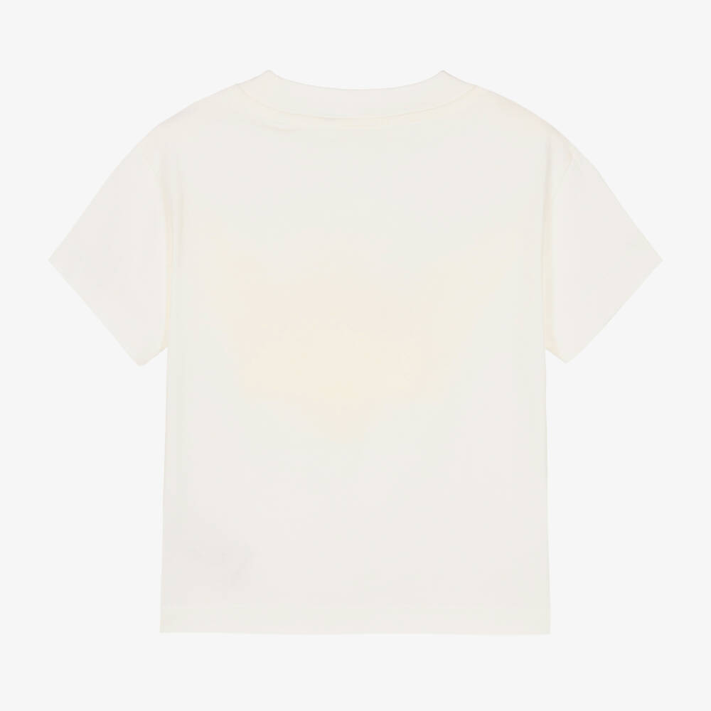 Palm Angels-Girls Ivory Cotton Angel Bear T-Shirt | Childrensalon Outlet