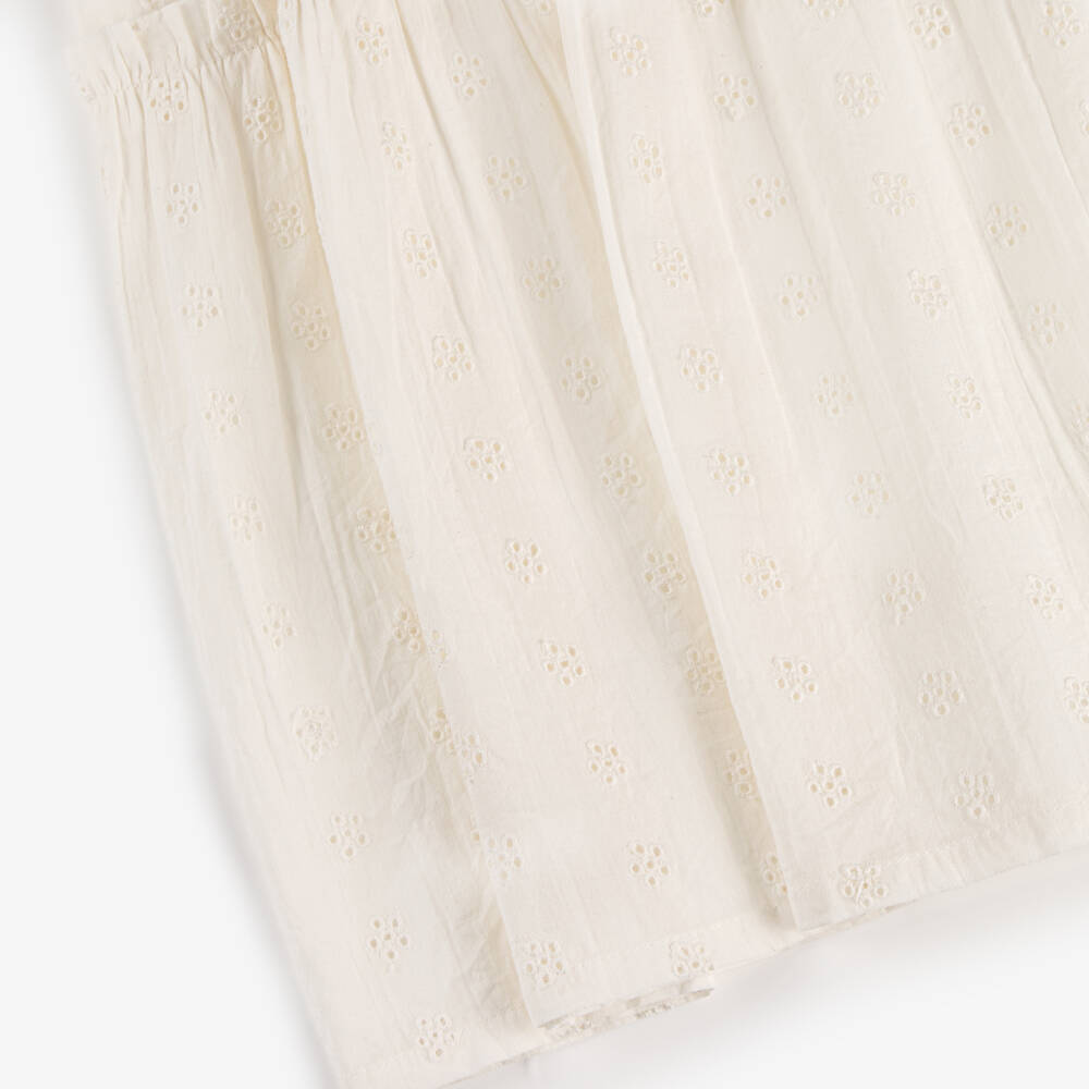 Mini Rodini-Girls Ivory Cotton Broderie Anglaise Maxi Dress | Childrensalon Outlet