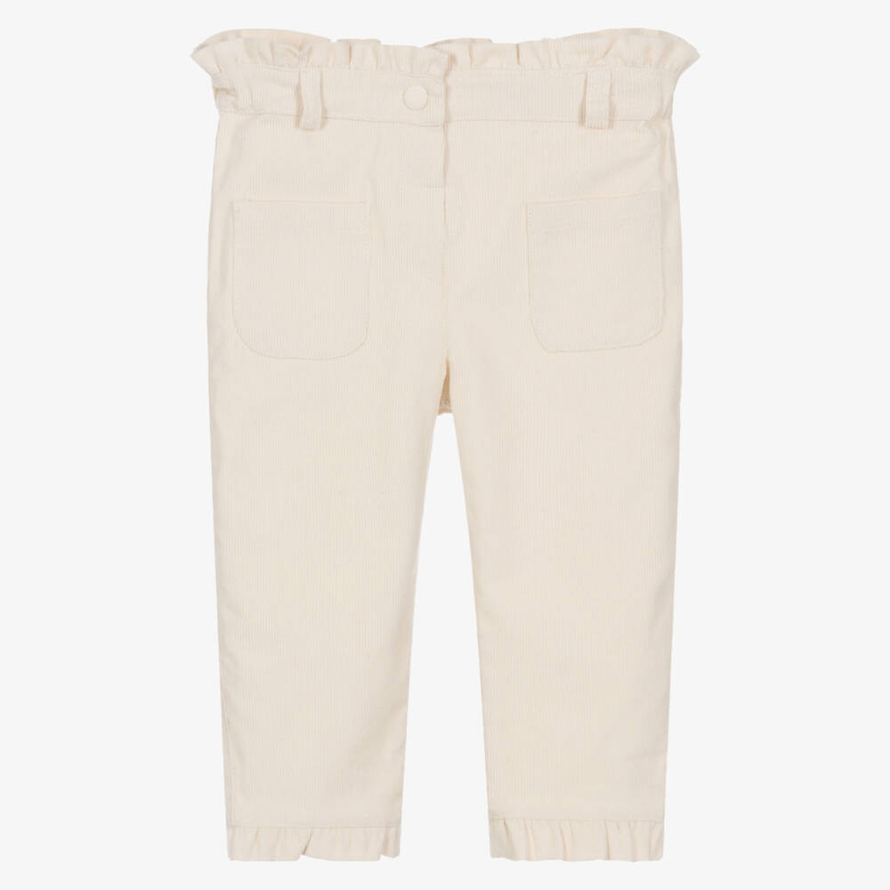 Dr. Kid-Girls Ivory Cotton Corduroy Trousers | Childrensalon Outlet