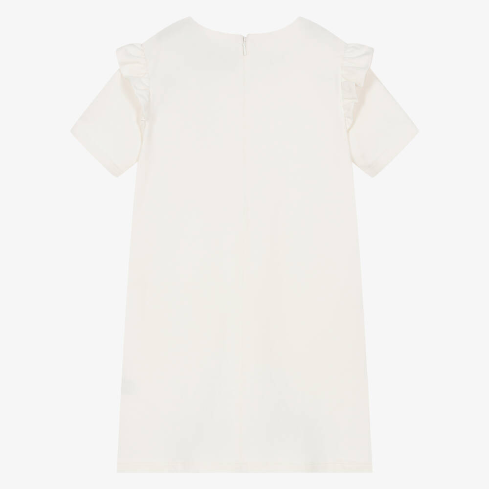 AIGNER-Girls Ivory Cotton Crossbody Bag T-Shirt Dress | Childrensalon Outlet