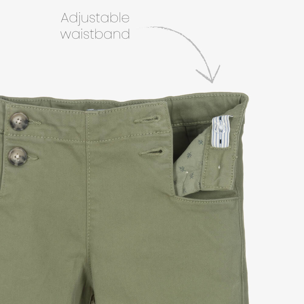 Tutto Piccolo-Girls Ivory Cotton Floral Blouse & Green Trouser Set | Childrensalon Outlet