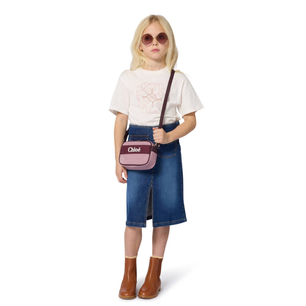 Chloé-Girls Ivory Cotton Handwritten Signature Logo T-Shirt | Childrensalon Outlet