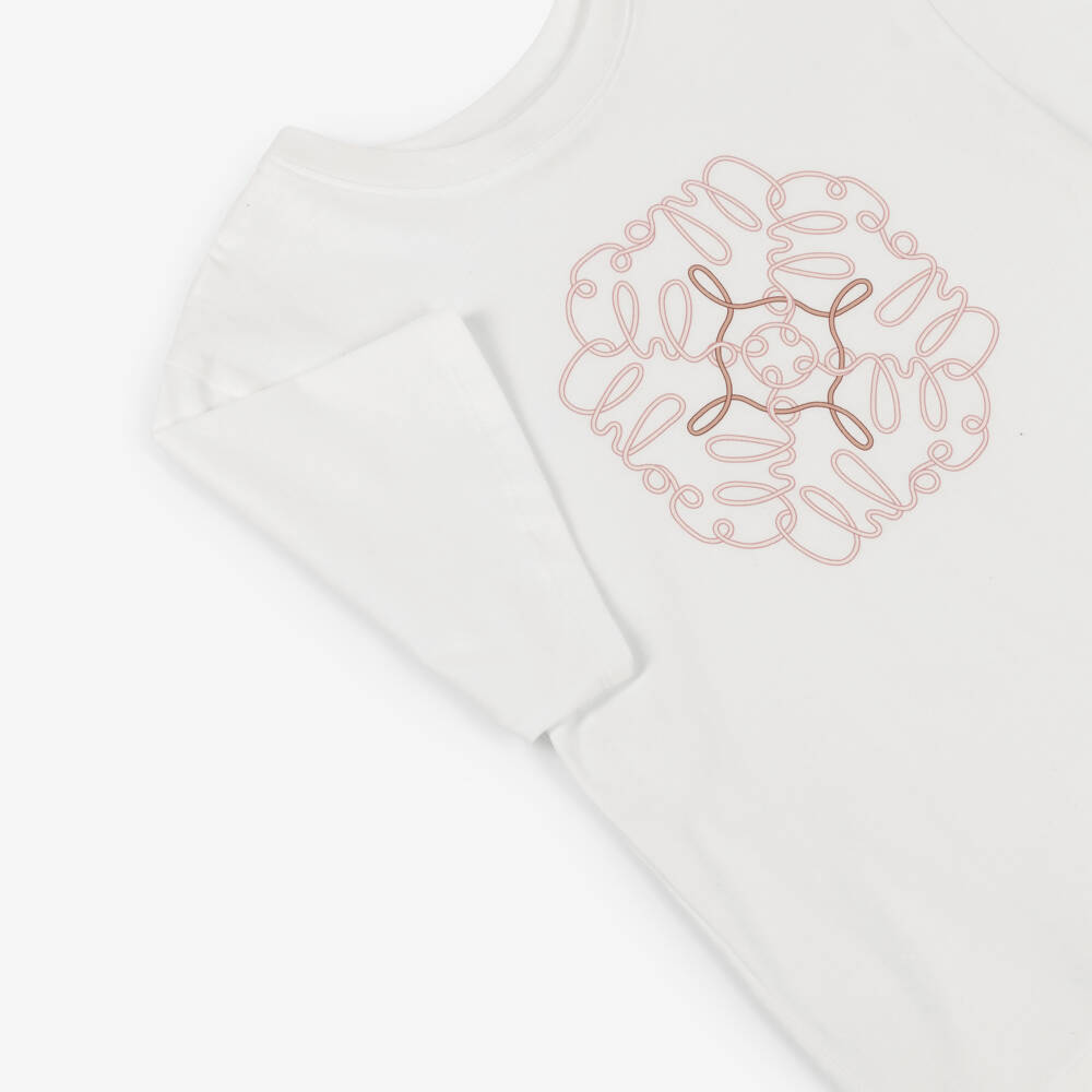 Chloé-Girls Ivory Cotton Handwritten Signature Logo T-Shirt | Childrensalon Outlet