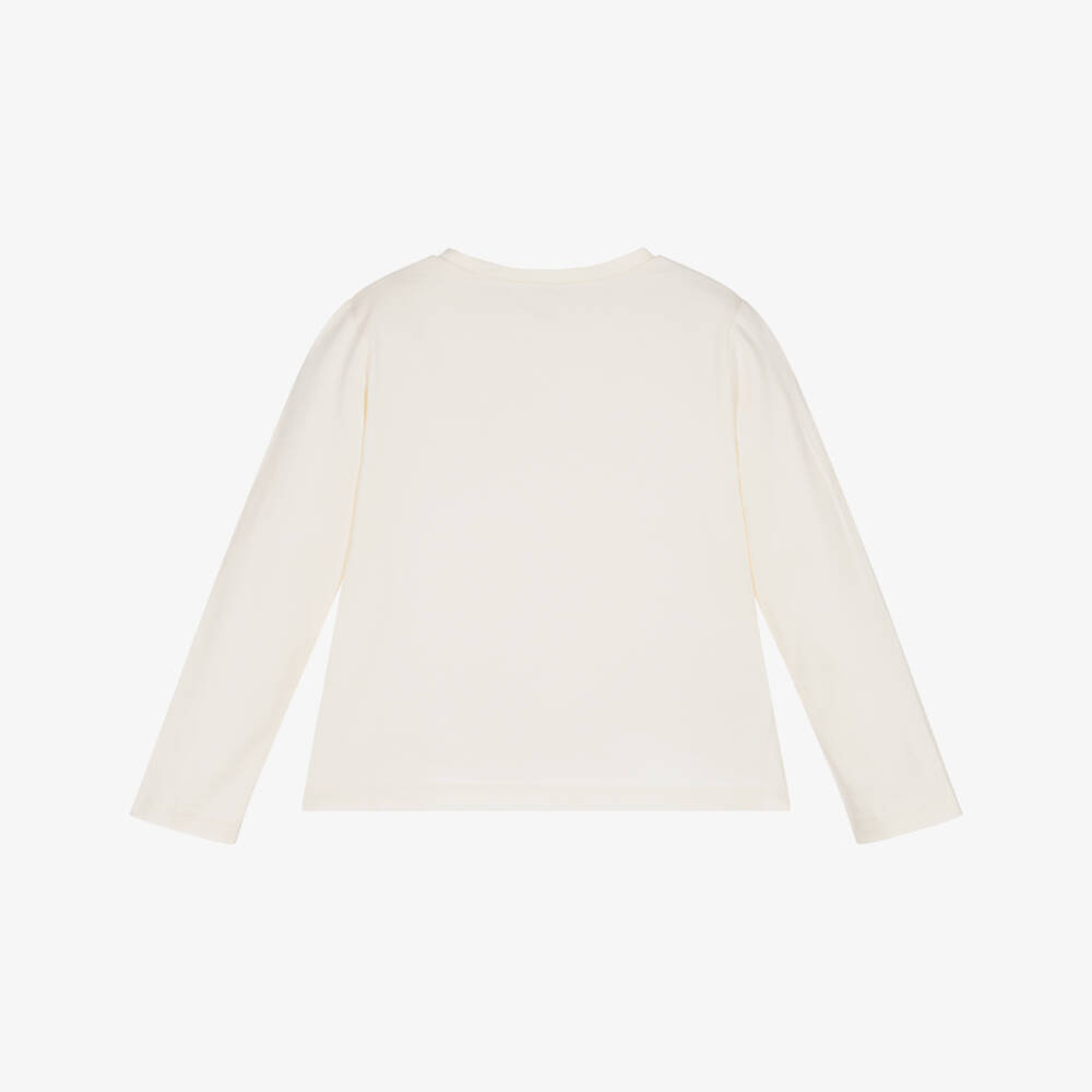 Mayoral-Girls Ivory Cotton Hello Top & Hair Scrunchie | Childrensalon Outlet