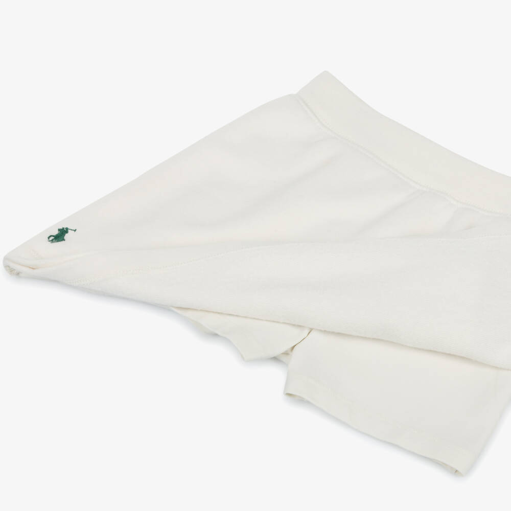 Ralph Lauren-Girls Ivory Cotton Jersey Skort with Pony Logo | Childrensalon Outlet