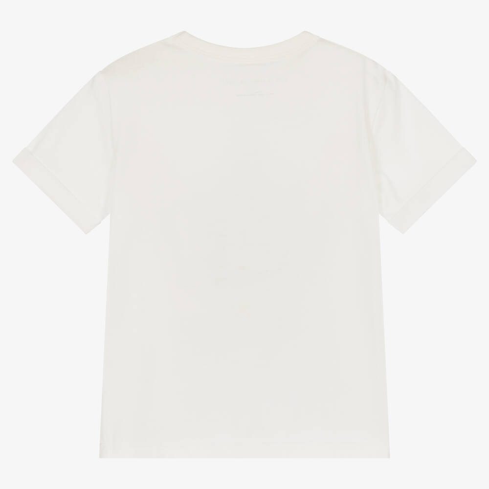 Stella McCartney Kids-Girls Ivory Cotton Star Fringe T-Shirt | Childrensalon Outlet