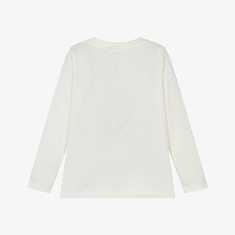 NAME IT-Girls Ivory Cotton Top with Pink Puppy Motif | Childrensalon Outlet