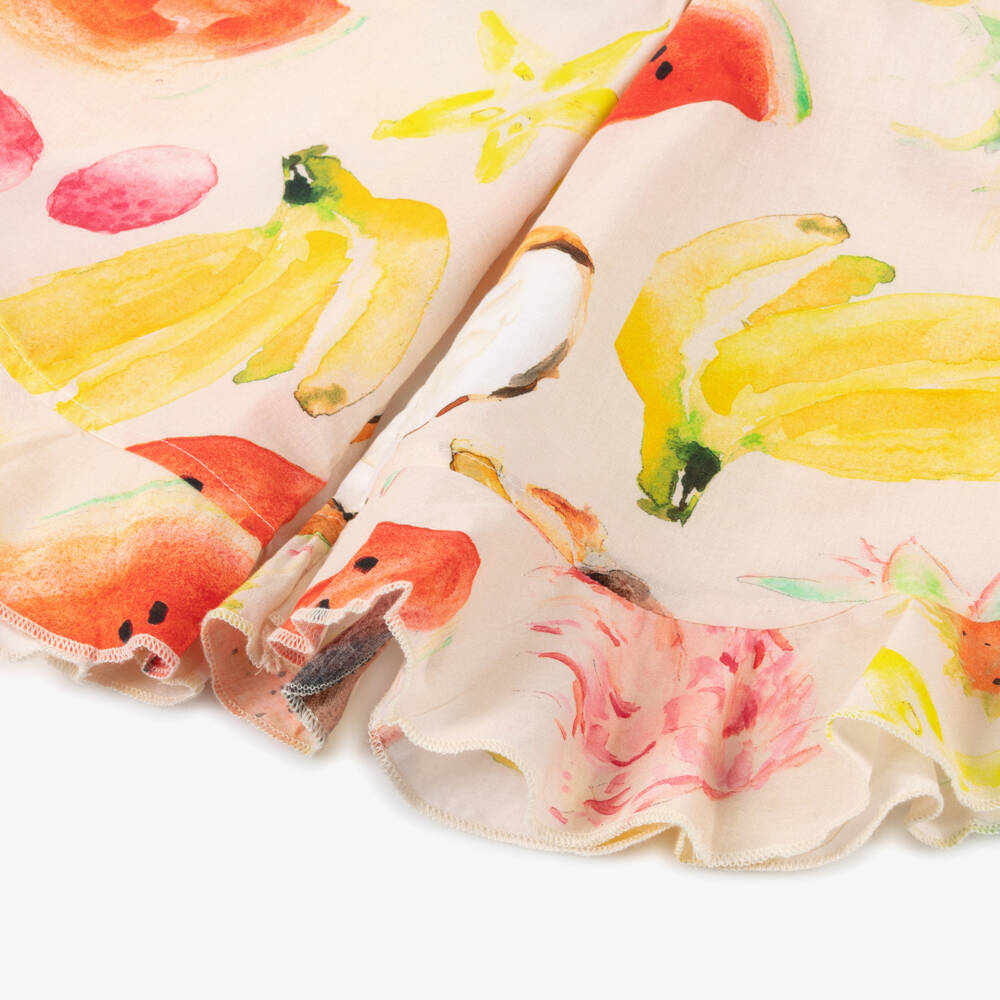 Molo-Girls Ivory Cotton Tropical Fruit Trousers | Childrensalon Outlet