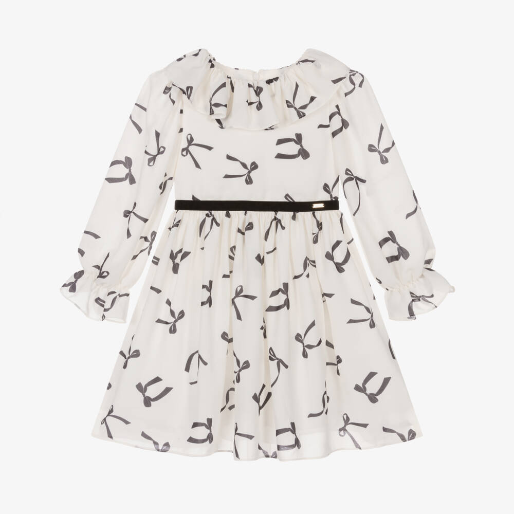 Patachou-Платье кремовое с черными акцентами для девочек | Childrensalon Outlet