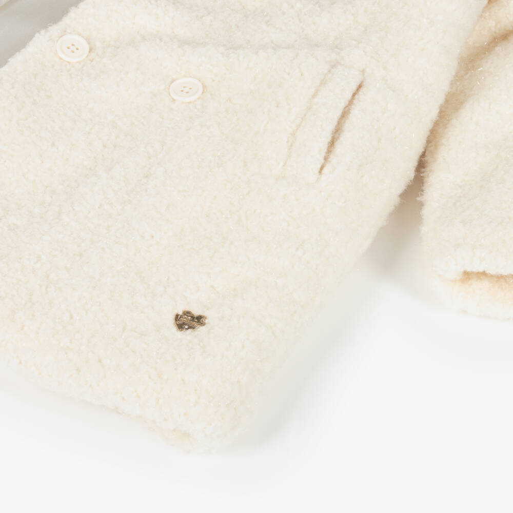 Guess-Girls Ivory Double-Breasted Teddy Fleece Coat | Childrensalon Outlet