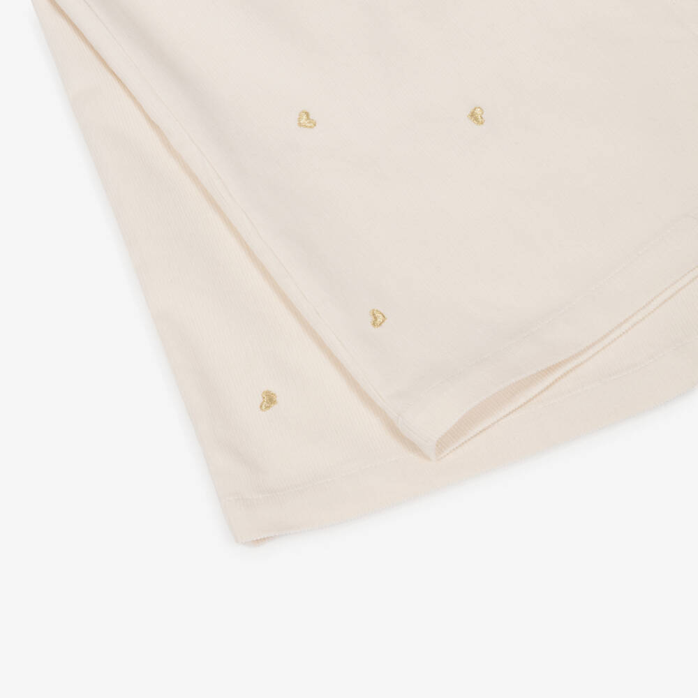 Dr. Kid-Girls Ivory Embroidered Heart Corduroy Wide Leg Trousers | Childrensalon Outlet