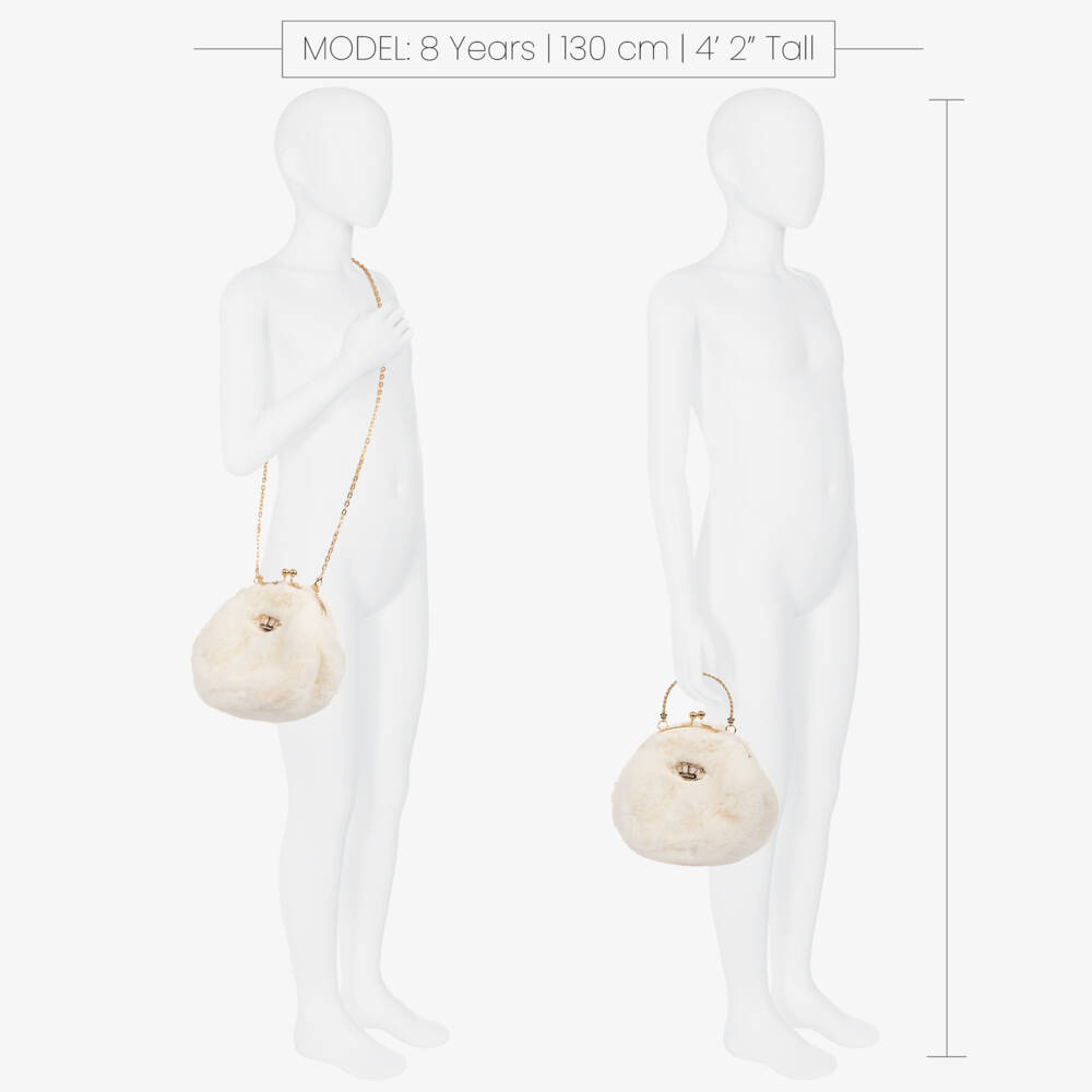 Junona-Girls Ivory Faux Fur Bunny Bag (20cm) | Childrensalon Outlet