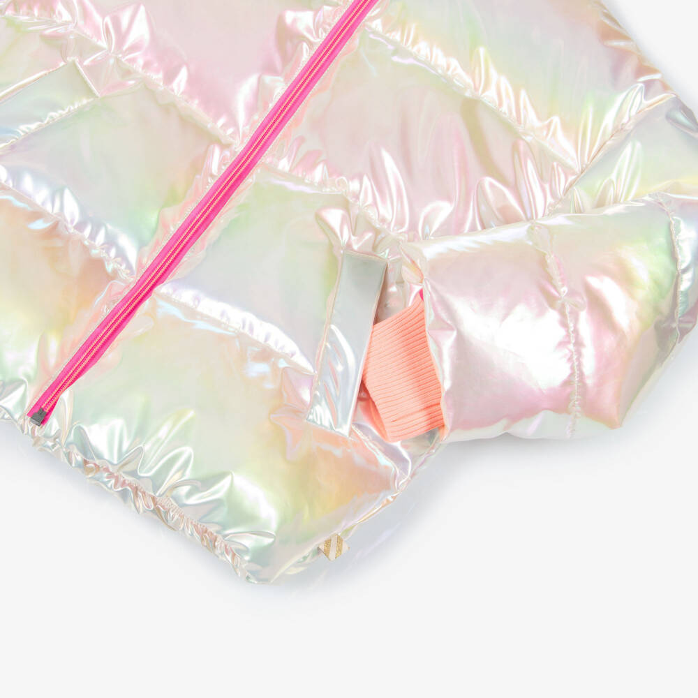 Billieblush-Girls Ivory Iridescent Puffer Coat | Childrensalon Outlet