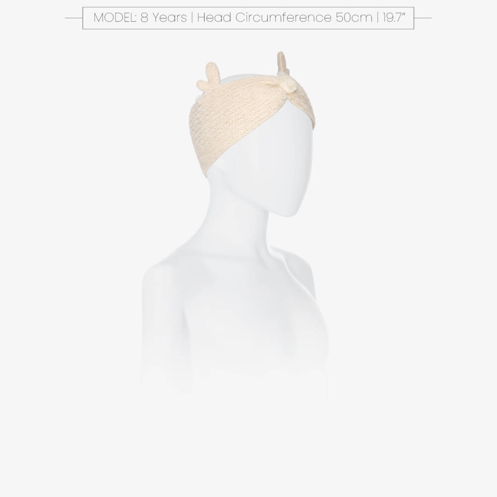 Jamiks-Girls Ivory Knitted Antler Headband | Childrensalon Outlet