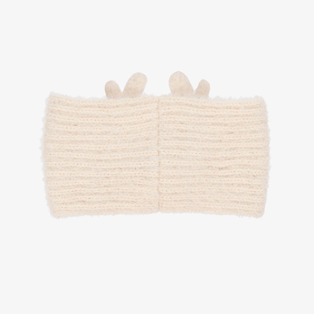 Jamiks-Girls Ivory Knitted Antler Headband | Childrensalon Outlet