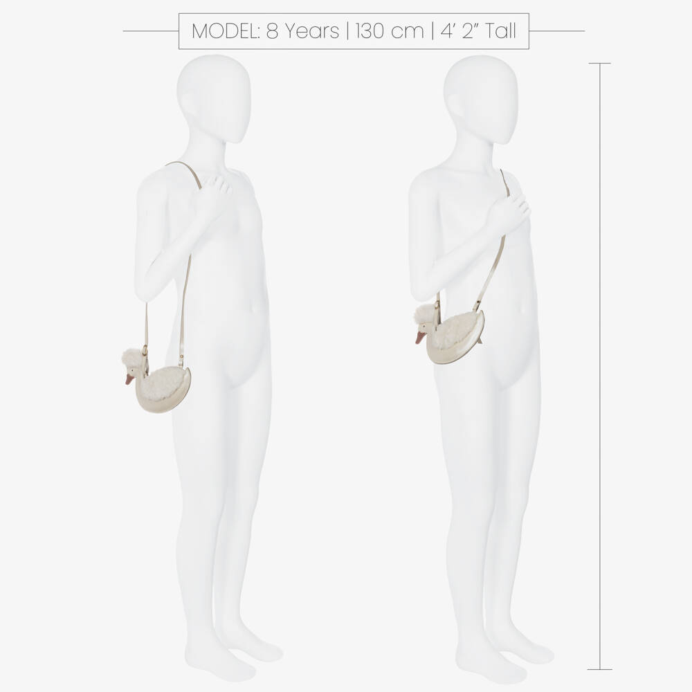 Donsje-Girls Ivory Leather Duck Purse (20cm) | Childrensalon Outlet