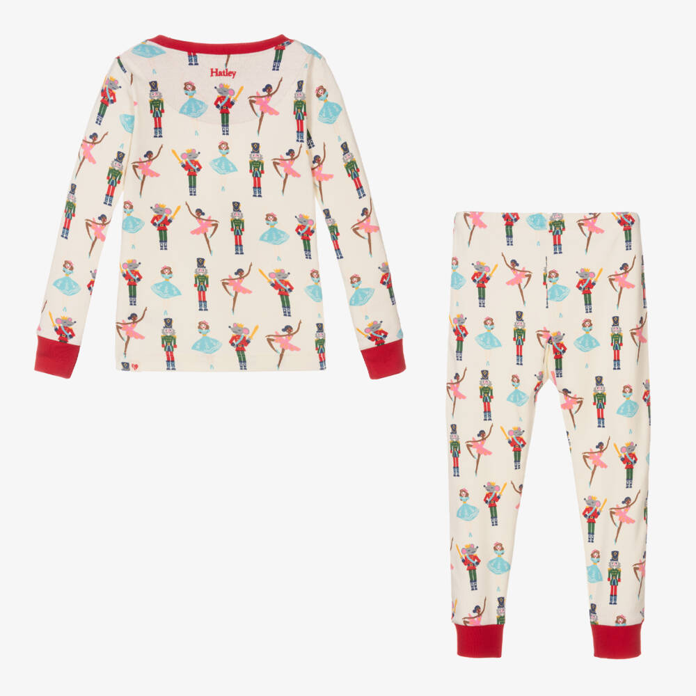 Hatley-Girls Ivory Nutcracker Print Cotton Pyjamas | Childrensalon Outlet