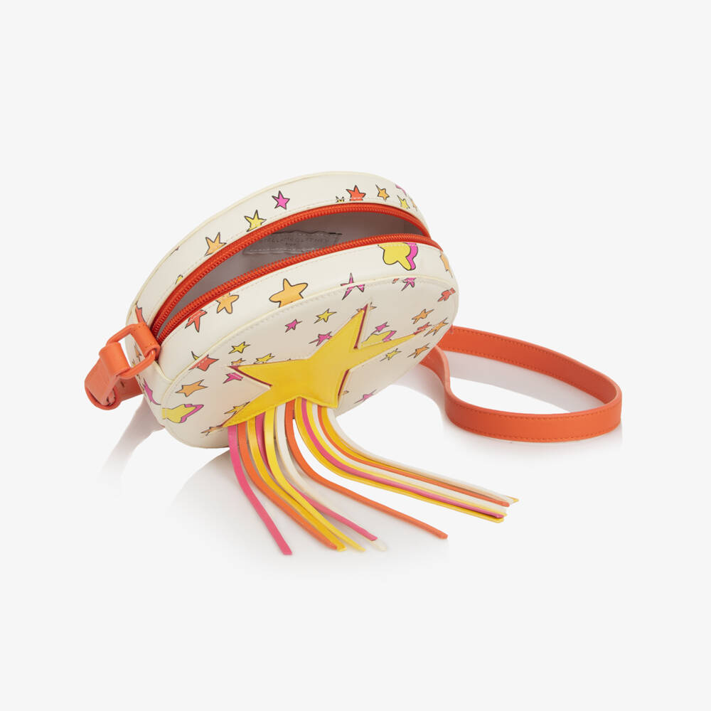 Stella McCartney Kids-Girls Ivory & Orange Shooting Star Bag (16cm) | Childrensalon Outlet